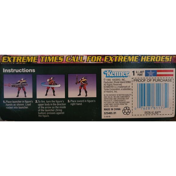 GI Joe's Iron Klaw Action Figure With Battle Activated Assault Rocket NIB - Picture 7 of 8